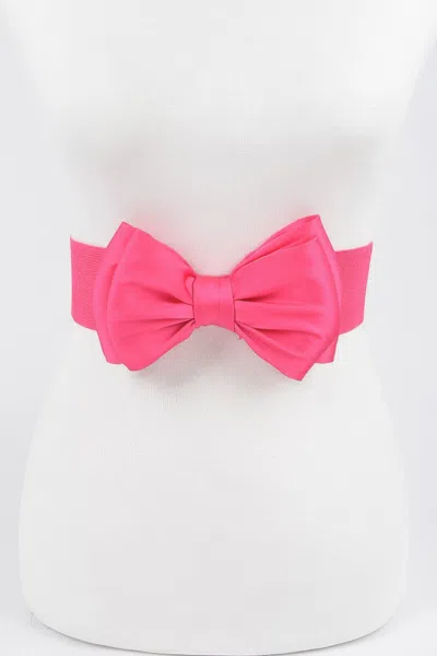 Fashnzfab Elastic Ribbon Belt In Pink