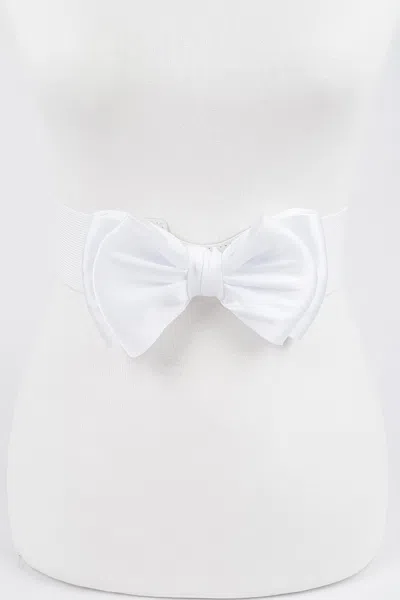 Fashnzfab Elastic Ribbon Belt In White