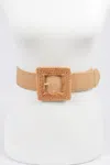 Fashnzfab Elastic Twine Buckle Belt In Beige