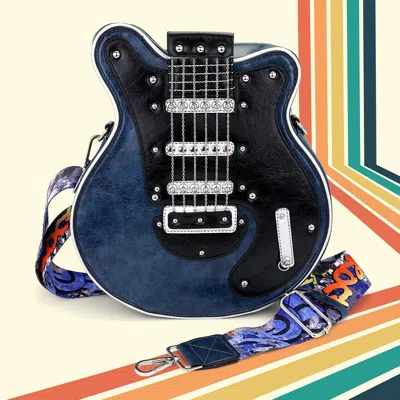 Fashnzfab Electronic Guitar Shaped Crossbody Bag In Blue