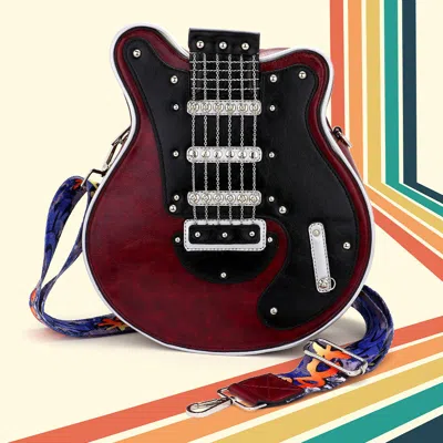 Fashnzfab Electronic Guitar Shaped Crossbody Bag In Red