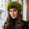 Fashnzfab Elegant Faux Fur Winter Headband Earmuff In Green