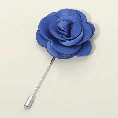 Fashnzfab Elegant Floral Lapel Pin Brooch In Blue