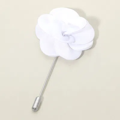 Fashnzfab Elegant Floral Lapel Pin Brooch In White