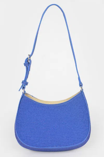 Fashnzfab Elegant Hot Fix Shoulder Bag - Women's Accessory In Blue