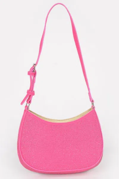 Fashnzfab Elegant Hot Fix Shoulder Bag - Women's Accessory In Pink