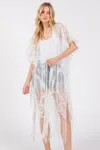 Shop Fashnzfab Elegant Lace Fringe Cover Up Kimono