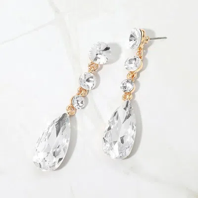 Fashnzfab Elegant Multi Faceted Crystal Dangle Statement Earrings