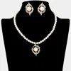 Fashnzfab Elegant Pearl Pendant Necklace In White