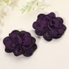 Fashnzfab Elegant Rhinestone Rim Fabric Flower Clip On Accessory In Purple