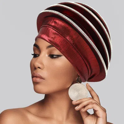 Fashnzfab Elegant Rhinestone Studded Chic Layered Turban Hair Wrap In White