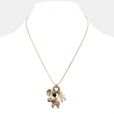 Fashnzfab Elephant Luck Pendant Necklace In Gold