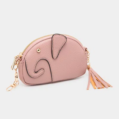 Fashnzfab Elephant Tassel Keychain Mini Bag In Pink
