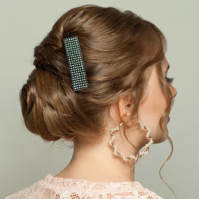 Fashnzfab Embellished Rhinestone Pave Hair Comb In Metallic
