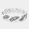 Fashnzfab Embossed Twist Shape Metal Stretch Bracelet Antique Silver In Multi
