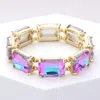Fashnzfab Emerald Cut Stone Stretch Evening Bracelet In Brown