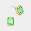 Fashnzfab Emerald Cut Stone Stud Evening Earrings In Multi