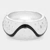 Fashnzfab Enamel Abstract Print Hinged Bangle Bracelet Silver In Metallic