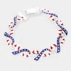 Fashnzfab Enamel American Usa Flag Infinity Link Magnetic Bracelet Multi, Silver In Multi