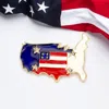 Fashnzfab Enamel American Usa Flag United State Map Pin Brooch In Gold