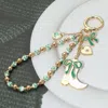 Fashnzfab Enamel Bow Cowboy Boot Heart Floral Ceramic Ball Beaded Keychain / Bag Charm In Multi