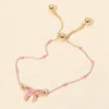 Fashnzfab Enamel Bow Dainty Adjustable Cinch Pull Tie Bracelet Fuchsia, Gold, Pink In Multi