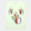 Fashnzfab Enamel Cactus Pendant Set - Multi, Silver In Multi