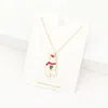 Fashnzfab Enamel Christmas Bead Pendant Necklace In Gold