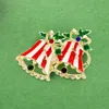 Fashnzfab Enamel Christmas Jingle Bell Pin Brooch In Gold