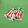 Fashnzfab Enamel Christmas Jingle Bell Pin Brooch In Silver