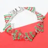 Fashnzfab Enamel Christmas Tree Link Magnetic Bracelet In Multi
