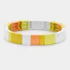 Fashnzfab Enamel Color Block Metal Stretch Bracelet Yellow In Yellow