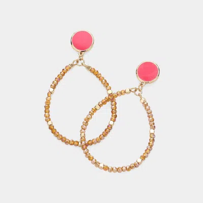Fashnzfab Enamel Crystal Bead Dangle Earrings In Multi
