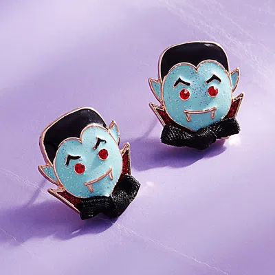 Fashnzfab Enamel Dracula Stud Earrings In Pink