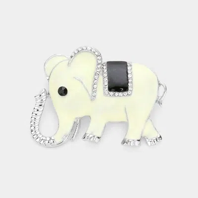 Fashnzfab Enamel Elephant Pin Brooch In Purple