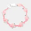 Fashnzfab Enamel Flamingo Link Magnetic Bracelet In Pink