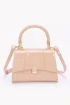 Fashnzfab Enamel Flap Crossbody Bag In Brown