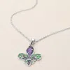 Fashnzfab Enamel Fleur De Lis Pendant Necklace In Multi