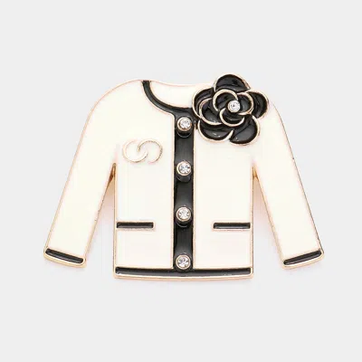Fashnzfab Enamel Flower Jacket Pin Brooch In Multi