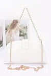 Fashnzfab Enamel Frame Shoulder Bag In White