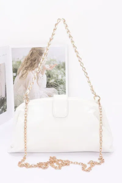 Fashnzfab Enamel Frame Shoulder Bag In White