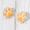 Fashnzfab Enamel Game Day Paw Stud Earrings In Brown