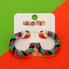 Fashnzfab Enamel Halloween Twisted Hoop Earrings - Gold, Purple In Multi