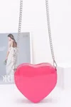 Fashnzfab Enamel Heart Shape Crossbody Bag In Pink