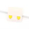 Fashnzfab Enamel Heart Stud Earrings - Yellow In Yellow