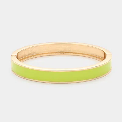 Fashnzfab Enamel Hinged Bangle Bracelet Green