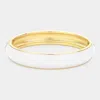 Fashnzfab Enamel Hinged Bangle Bracelet White In White