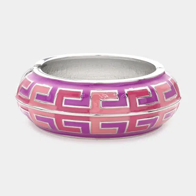 Fashnzfab Enamel Hinged Bracelet Purple