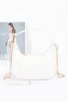 Fashnzfab Enamel Hobo Bag In White
