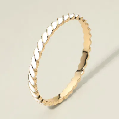 Fashnzfab Enamel Inlay Twisted Hinged Bangle Bracelet In Gold